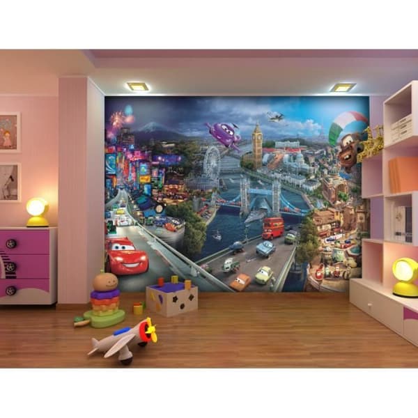 Tapeter - Disney - Cars World - H 254 x L 368 cm - Barnmotiv - Inredning