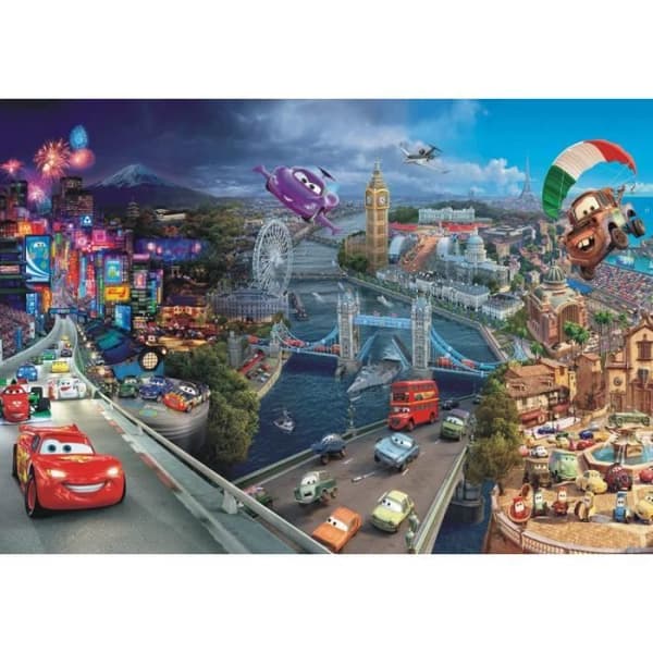 Tapeter - Disney - Cars World - H 254 x L 368 cm - Barnmotiv - Inredning