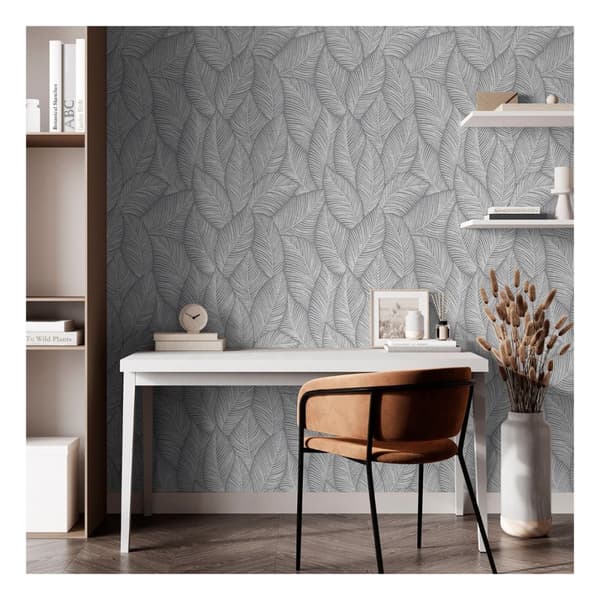 Muriva Denver Leaf Vinyl Wallpaper
