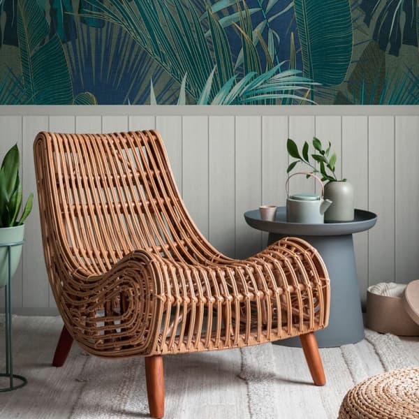 AS Creation Palm Leaf And Wood Slats 2 In 1 Vinyl Textured Wallpaper