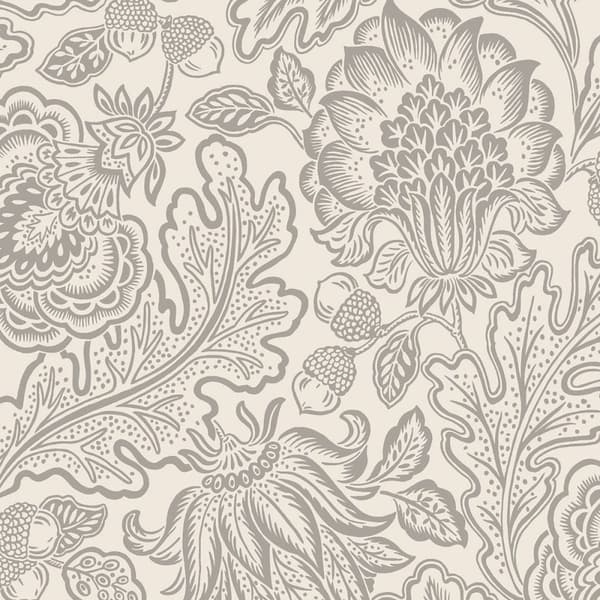 Belgravia Fernhurst Floral Trail Wallpaper Silver 10m x 53cm