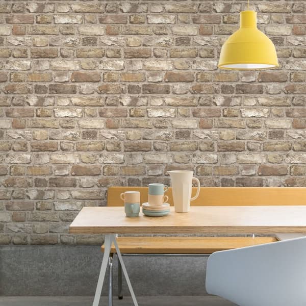 Grandeco Brick Effect Vinyl Wallpaper