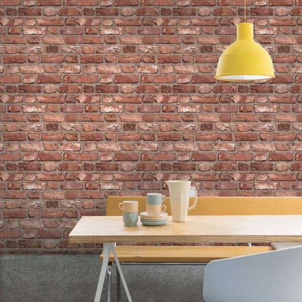 Grandeco Brick Effect Vinyl Wallpaper