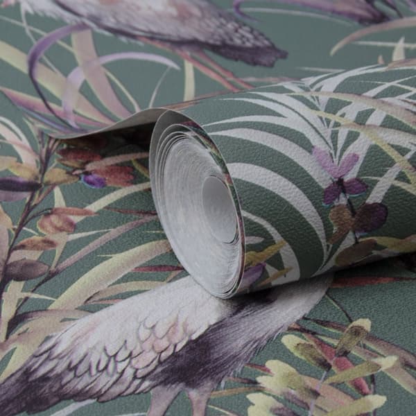 Sublimt ikke-vævet tapet - Tropical Heron - 10mx53cm