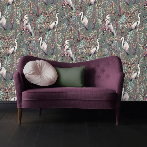 Sublimt ikke-vævet tapet - Tropical Heron - 10mx53cm