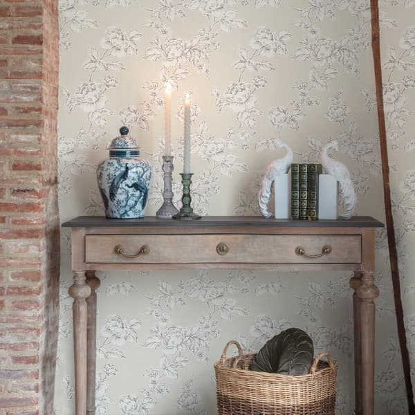 Laura Ashley Nonwoven Tapet Pollington Roses Natural