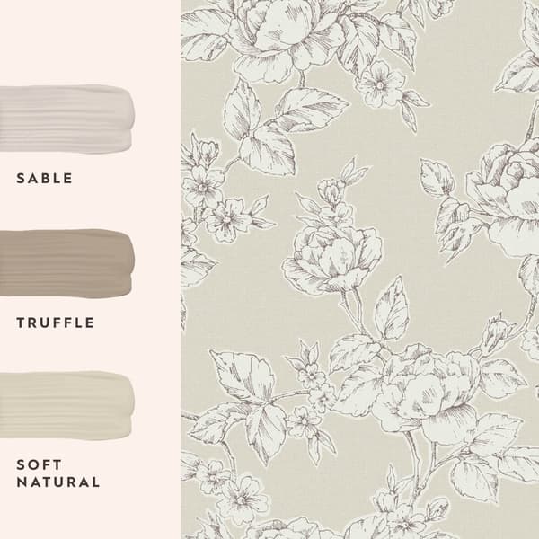 Laura Ashley Nonwoven Tapet Pollington Roses Natural