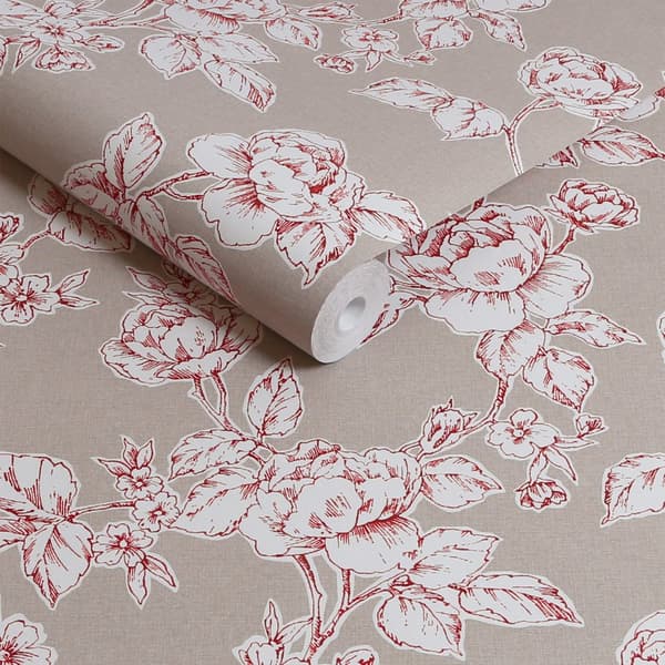 Laura Ashley Nonwoven Tapet Pollington Roses Mørkegrå