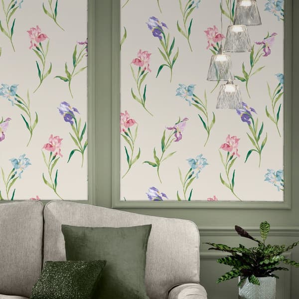 Laura Ashley Nonwoven Tapet Hawling Irises Natural