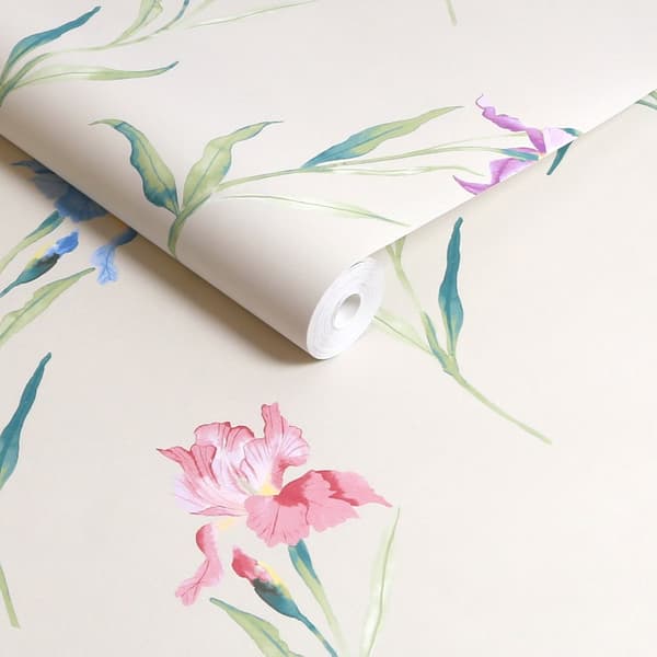 Laura Ashley Nonwoven Tapet Hawling Irises Natural