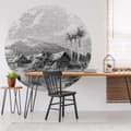 Miniatyrbild 1 av 2: WallArt Tapet cirkelformad Landscape of Guadeloupe 190 cm