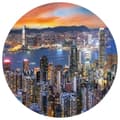 Miniatyrbild 2 av 2: WallArt Tapet cirkelformad Skyline by Night 190 cm