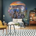 Miniatyrbild 1 av 2: WallArt Tapet cirkelformad Skyline by Night 190 cm