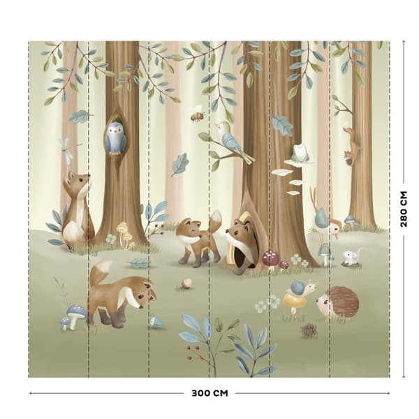 Little Dutch - Fototapet Forest Friends 280x300
