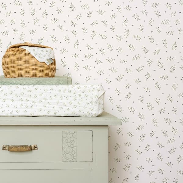 Little Dutch - non-woven tapet til børneværelse Blåbærblade 10mx52cm