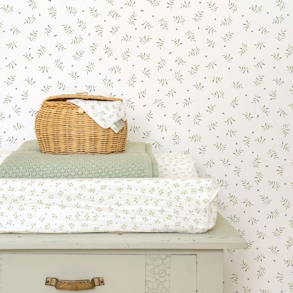 Little Dutch - non-woven tapet til børneværelse Blåbærblade 10mx52cm