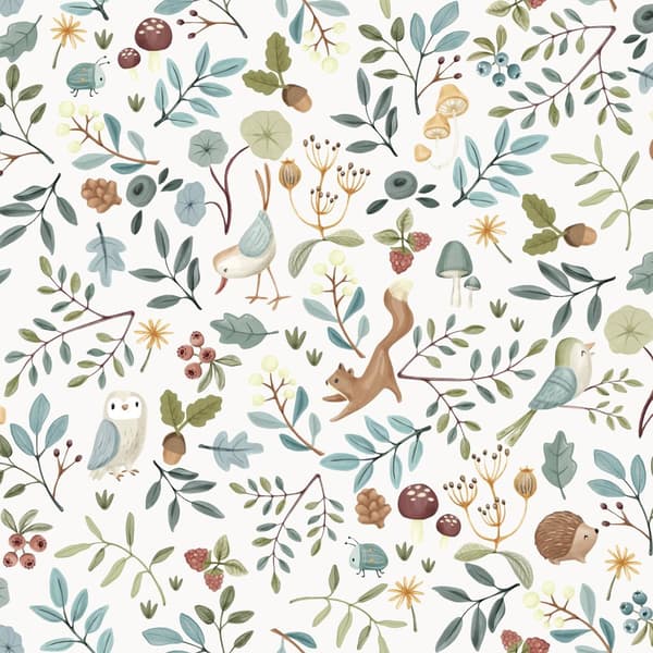 Little Dutch - non-woven tapet till barnrum Forest Wonders 10mx52cm