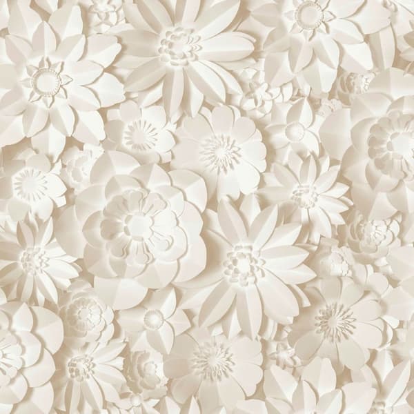 Fine Decor 3D Flower Wallpaper Natural 10m x 0.5m