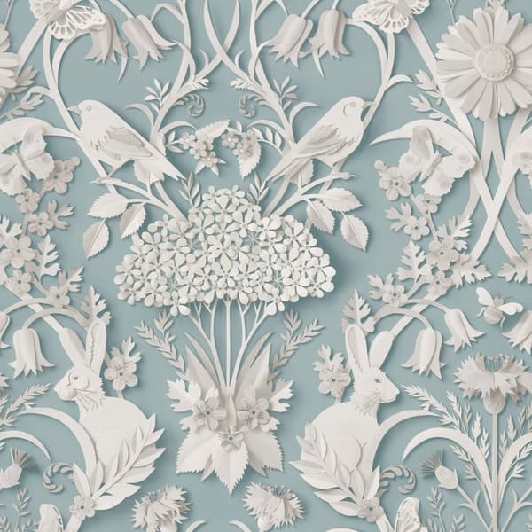 Fine Decor 3D Woodland Wallpaper Blue 10m x 0.5m