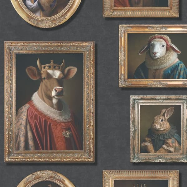 Muriva Regal Farm Animals Wallpaper Multicoloured 10m x 0.5m