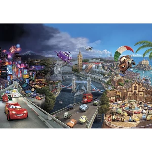 Fototapet - Disney - Cars World - 368cm x 254cm - Non-woven - Disney-licens