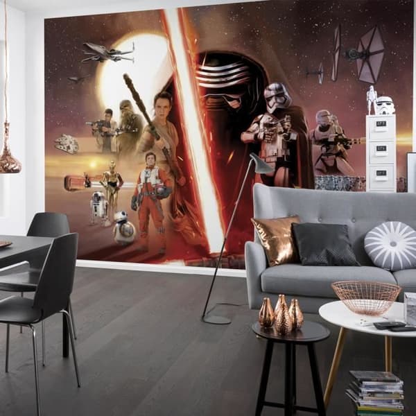 Tapeter - Star Wars - Episod VII - 8 paneler - Tvättbar - 368 x 254 cm
