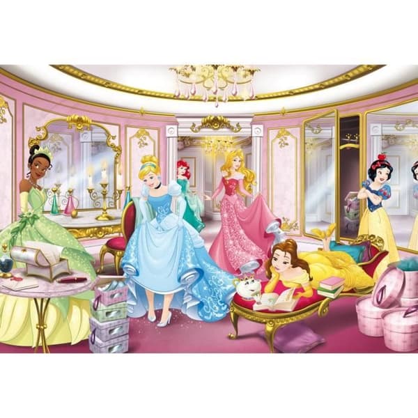 Tapeter - Disney - Prinsessor i deras omklädningsrum - Non-woven - 368 cm x 254 cm - Barnmotiv