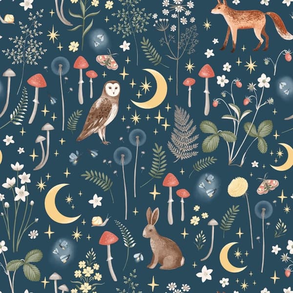 Muriva Catherine Lansfield Enchanted Twilight Wallpaper Navy 10m x 0.5m