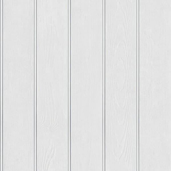 Belgravia Beaded Wood Panel Wallpaper White 10m x 53cm