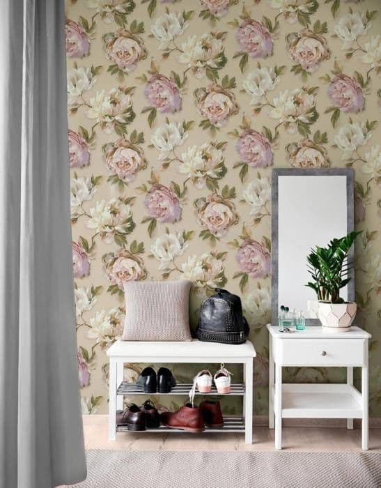 Papper väggbeklädnad intissé 396081 Lila Ros Blommor Floral PintWalls II A.S. Creation
