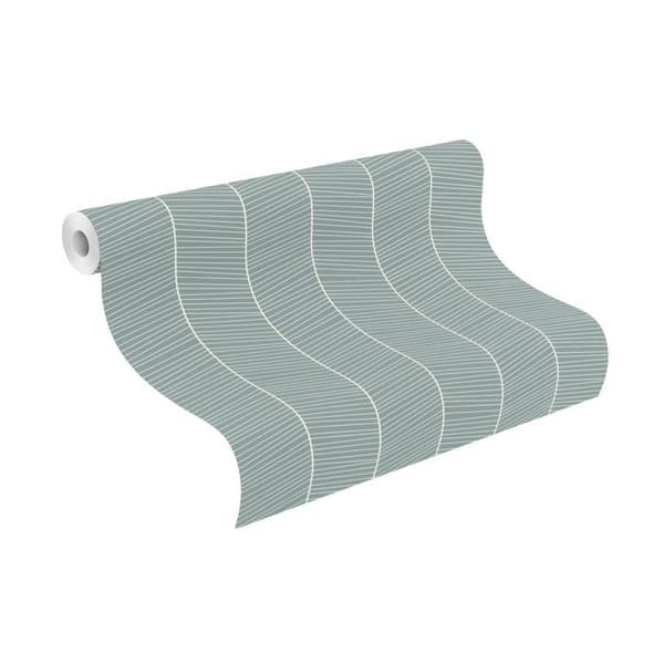 tapet non-woven 699012 grafiskt tapet 53 x 1005 cm Rasch Selection grön
