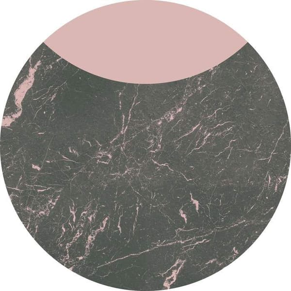 panorama rund självhäftande tapet mörkgrå och rosa marmor - Ø 125 cm - 611724