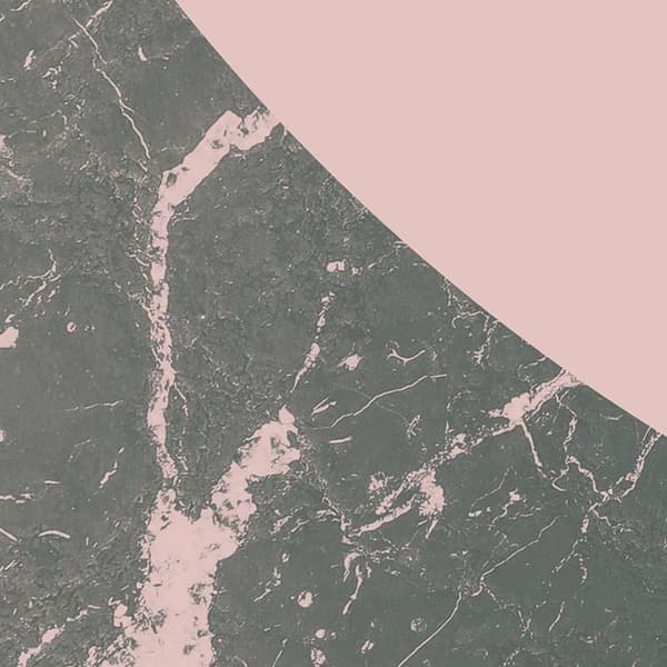panorama rund självhäftande tapet mörkgrå och rosa marmor - Ø 125 cm - 611724
