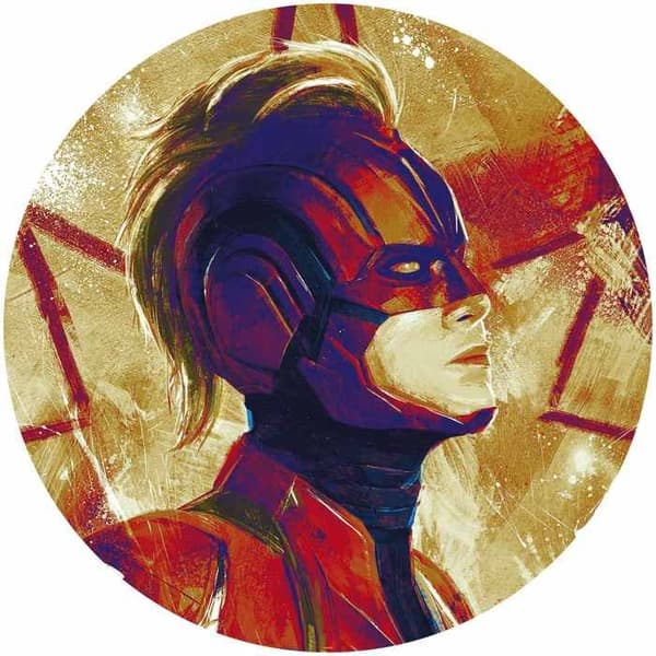 Rundt klisterveggpapir - Sanders &amp; Sanders - The Avengers - Ø 128 cm - Lila, Röd, Beige