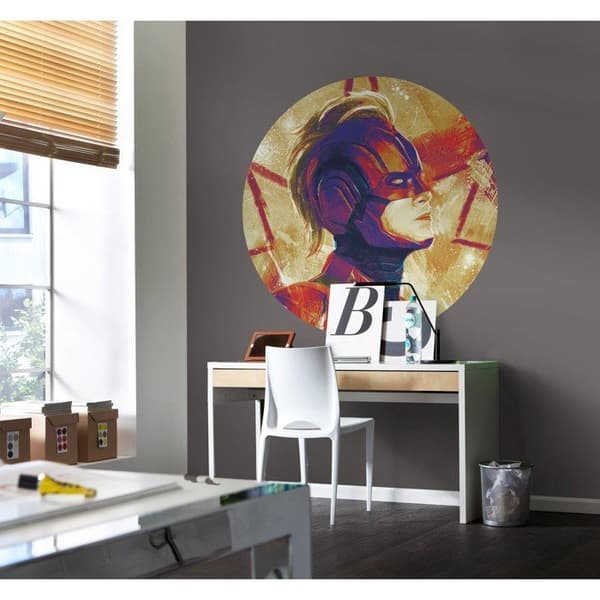 Rundt klisterveggpapir - Sanders &amp; Sanders - The Avengers - Ø 128 cm - Lila, Röd, Beige