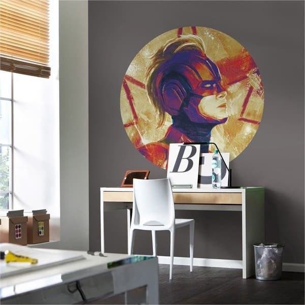 Rundt klisterveggpapir - Sanders &amp; Sanders - The Avengers - Ø 128 cm - Lila, Röd, Beige