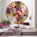 Miniatyrbild 1 av 5: rund panorama självhäftande tapet flerfärgade blommor - Ø 125 cm - 611806