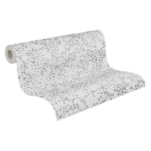 Papper vägg non-woven 397474 Grå Vit Blommor Floral PintWalls II A.S. Creation