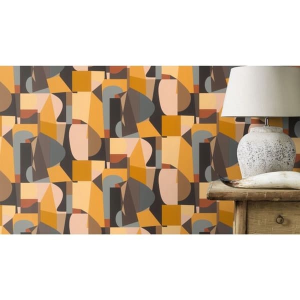 Non-woven tapet - svart - brun - retro / vintage - mönstrade tapeter - 687705 - Tropical House - Rasch