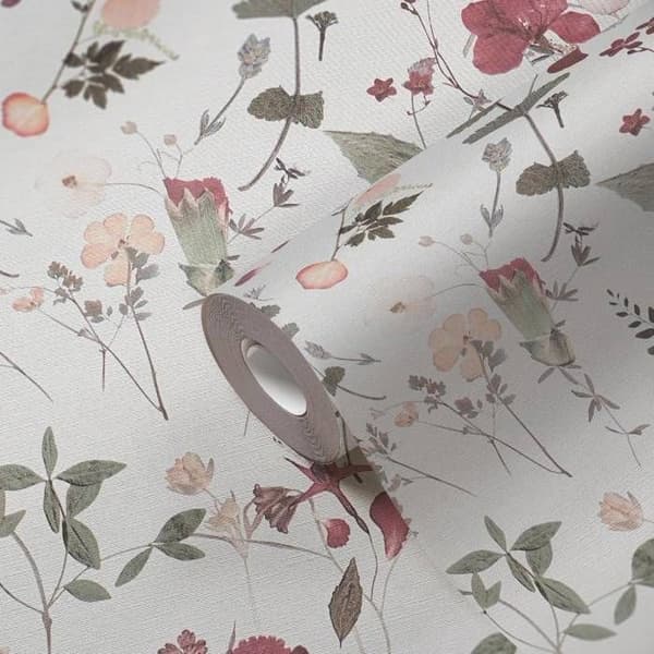 Vävt tapet 397461 Vit Lila Blommor Floral PintWalls II A.S. Creation
