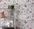 Miniatyrbild 6 av 6: Vävt tapet 397461 Vit Lila Blommor Floral PintWalls II A.S. Creation