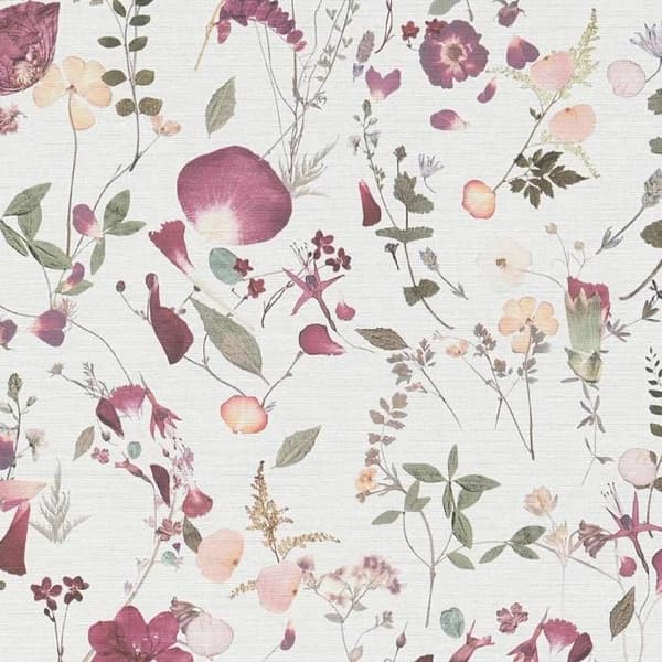 Vävt tapet 397461 Vit Lila Blommor Floral PintWalls II A.S. Creation