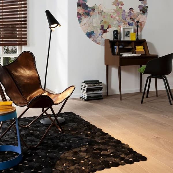 konstnärlig rund panorama självhäftande tapet sand, blå och grön färg - Ø 125 cm - 611789