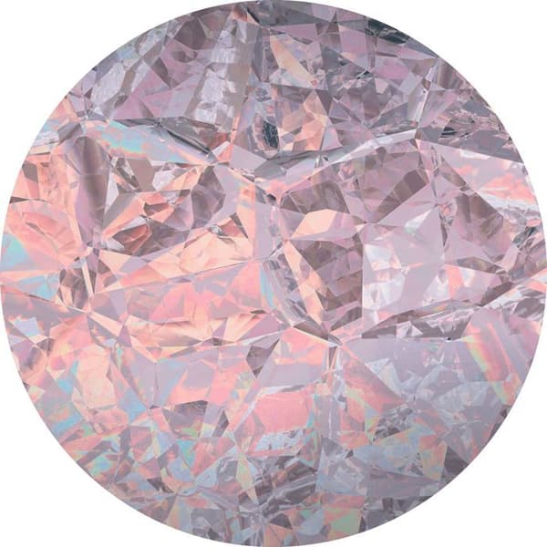 rund panoramatapet självhäftande kristaller rosa och lila lila - Ø 125 cm - 611726