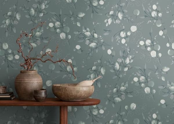 Non-woven tapeter - grön - blommor / blommig - Mönstrade tapeter - Pure Elegance - A.S