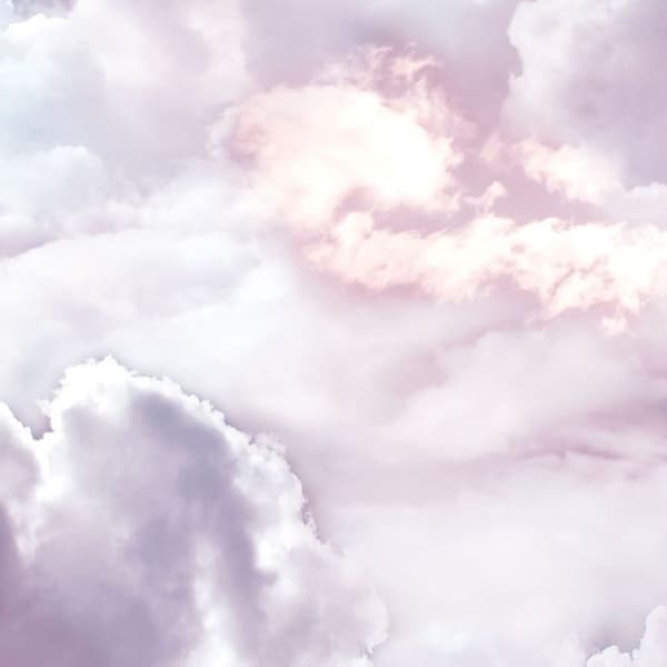 panorama rund självhäftande tapet rosa, lila och ljusblå himmel - Ø 125 cm - 611727