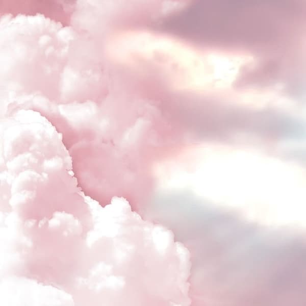 panorama rund självhäftande tapet rosa, lila och ljusblå himmel - Ø 125 cm - 611727