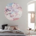Miniatyrbild 1 av 6: panorama rund självhäftande tapet rosa, lila och ljusblå himmel - Ø 125 cm - 611727