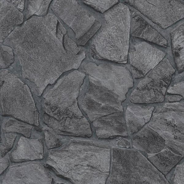 Non-woven tapeter - svart - stenimitation - Mönstrade tapeter - Elements II - A.S