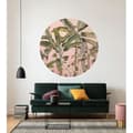 Miniatyrbild 2 av 6: panorama rund självhäftande botanisk tapet rosa och grön - Ø 125 cm - 611769